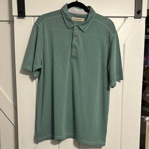 Men's Green Tommy Bahamas Polo Shirt Soft Size L